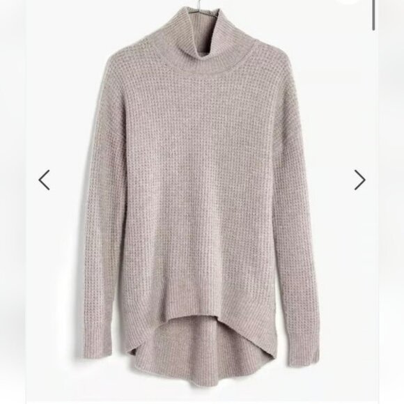 MADEWELL | Wafflestitch Turtleneck Sweater Taupe Brown Wool Alpaca Sz XS - Picture 1 of 6